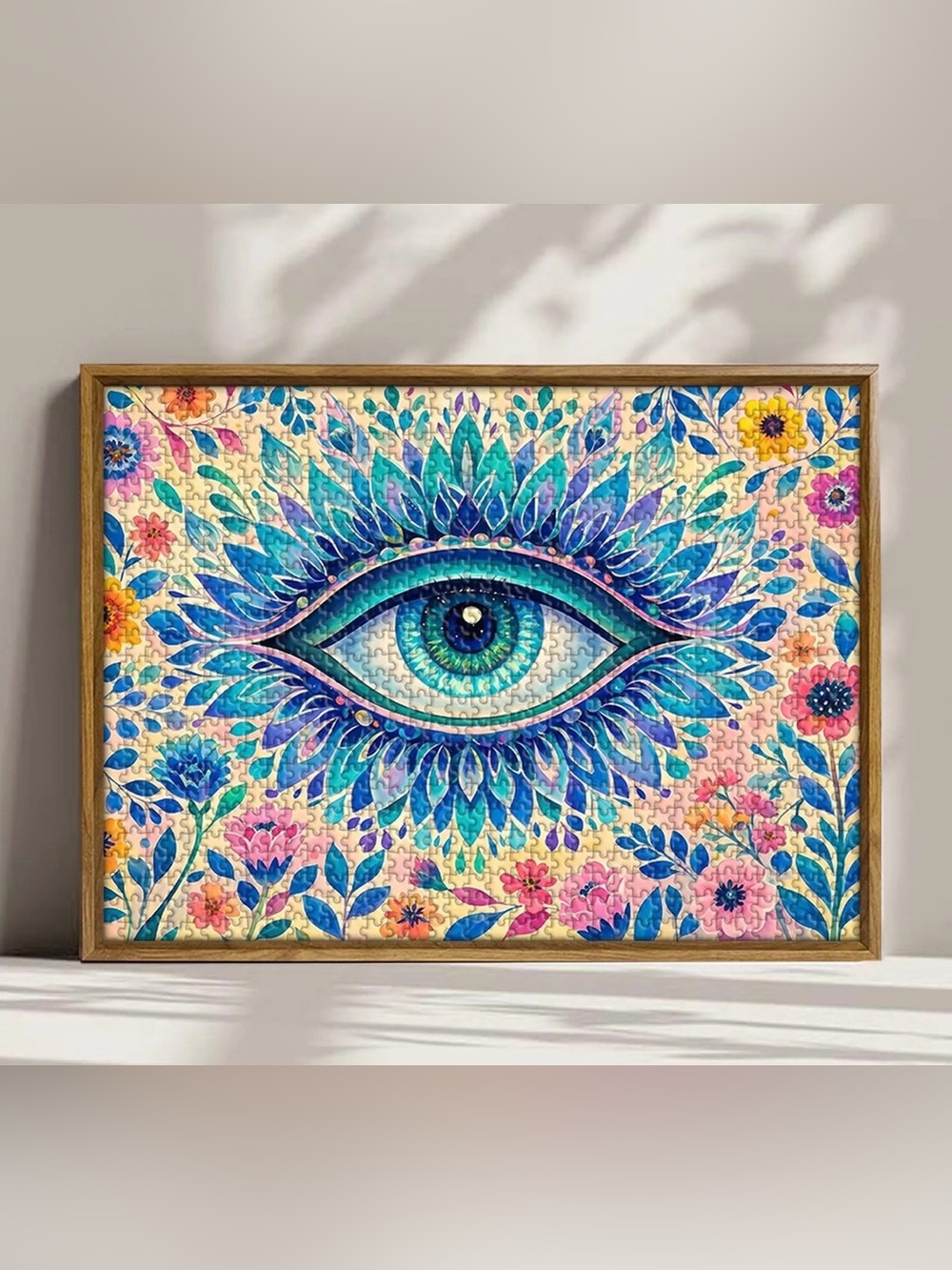 Colorful Blue/Teal Eye 1000 Puzzle - Picture 4 of 4